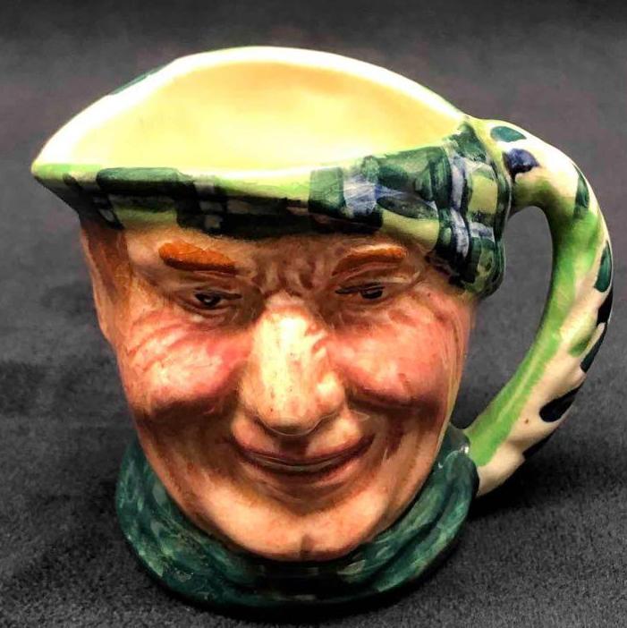 Sandland Character Ware Hand Painted Mug Scottish Man: This lot contains a Sandland Character Ware hand painted mug Scottish man. The mug is approx 2" x 2 3/4" x 2 1/4" and weighs about 0.1lb. The mug was hand painted in Hanley England. Overal