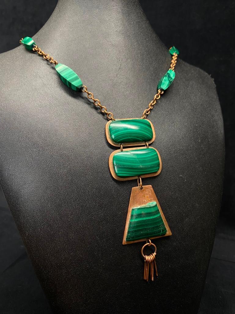 Vintage African Malachite Copper Necklace (1 of 4)