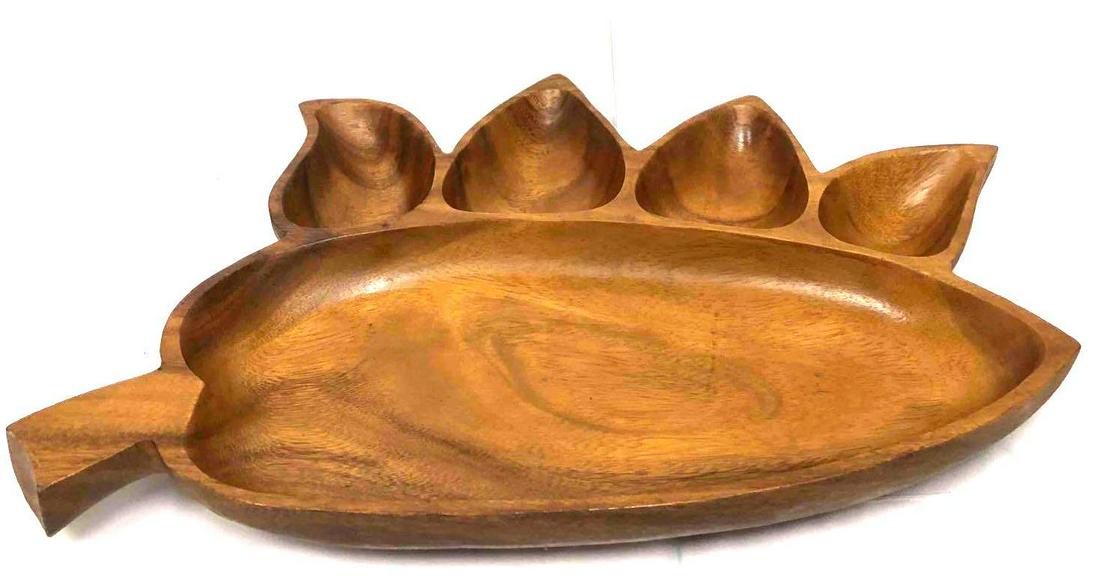 Vintage Carved Monkey Pod  Serving Tray Made In The Philippines (1 of 4)