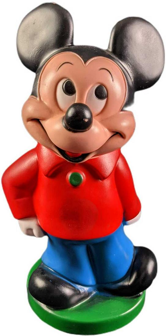 Vintage Disney Play Pal Mickey Mouse Bank: Vintage Disney Play Pal Mickey Mouse Bank. Made of hard plastic. Is approx 5" x 3" x 11" and it weighs under one pound at 0.77lb. The bank is in a good, vintage condition with some wear an