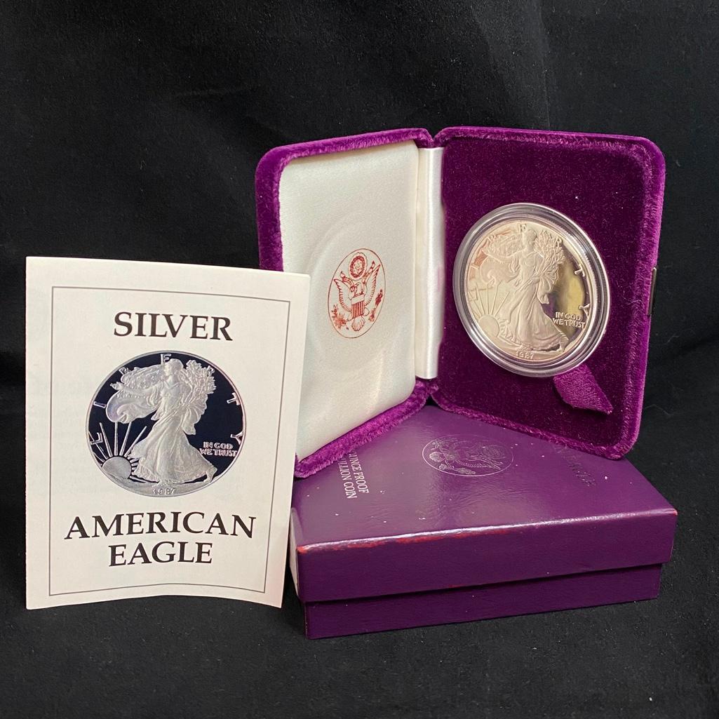 1987 SF Silver Eagle Proof, Box & Papers (1 of 3)