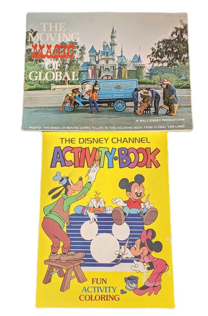 Two Vintage Disney Coloring Books Disney Channel Auction