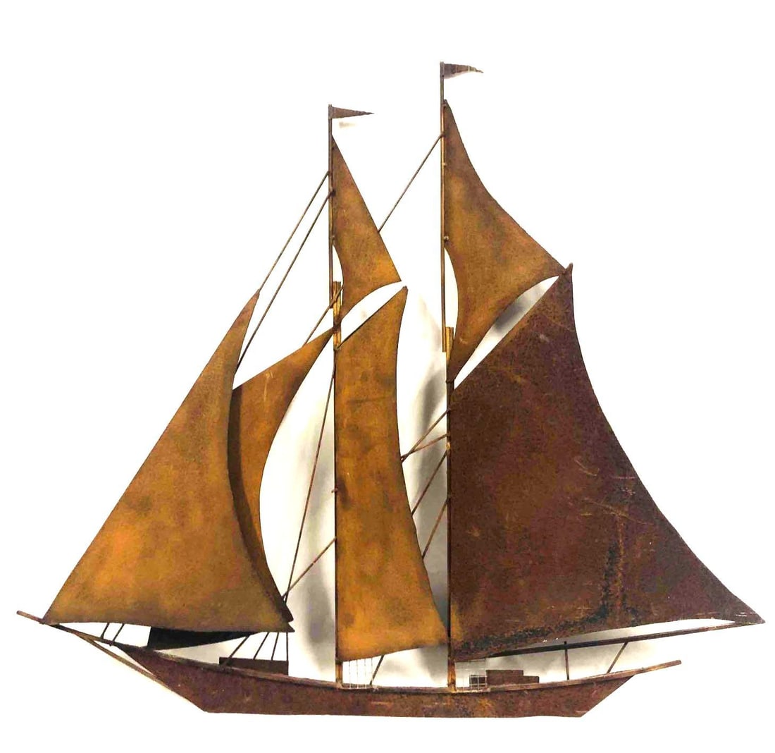 Large Vintage Metal Sail Boat Sculpture/Wall Art (1 of 12)