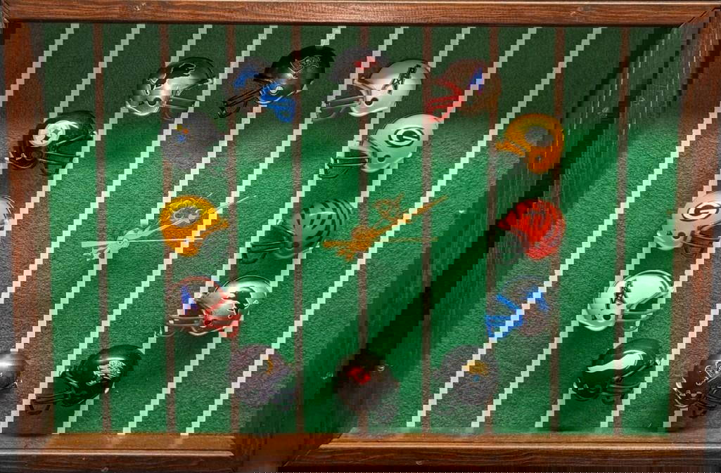 Nfl Football Helmet Shadow Box Clock Auction