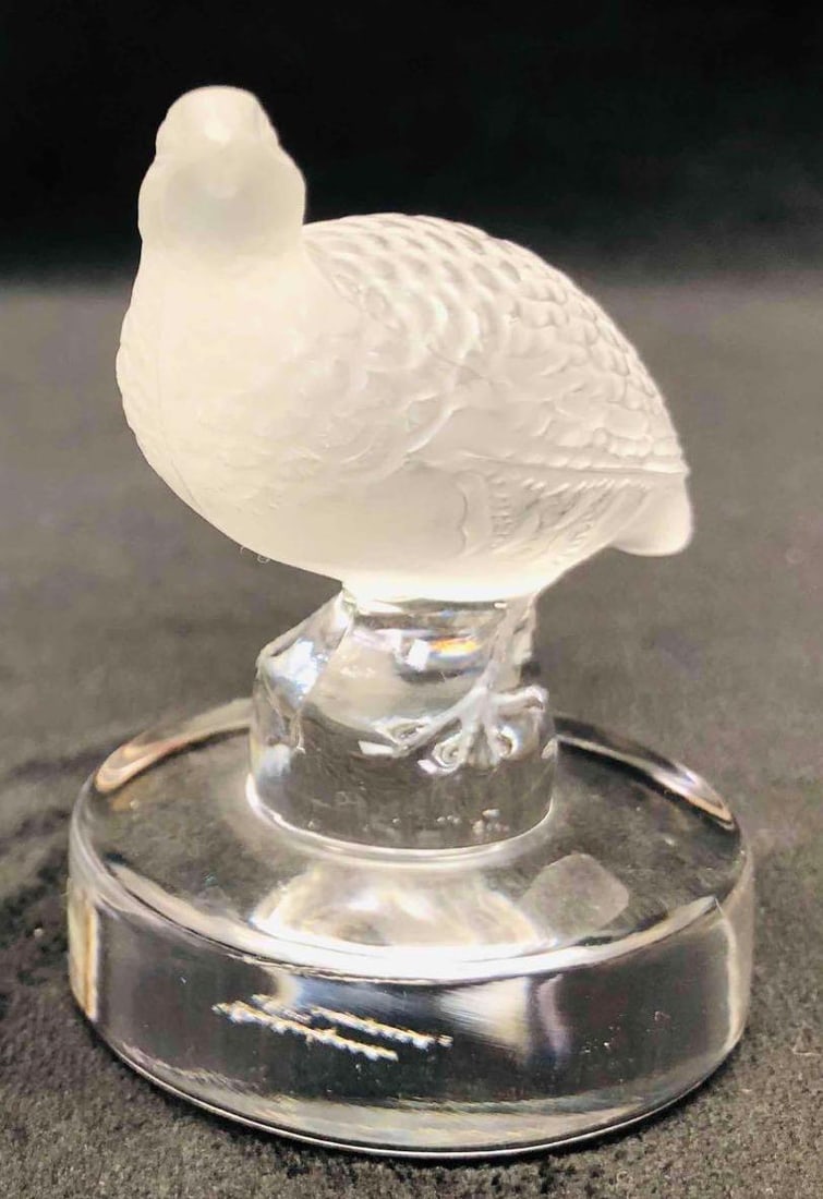 Signed Lalique Quail Paperweight (1 of 10)