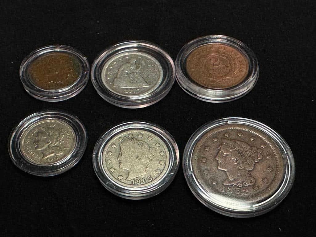 Lot of 6 Antique Coins (1 of 2)