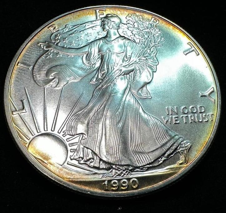 1990 US Mint .999 Fine Silver Eagle (1 of 2)