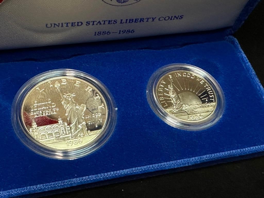 1986 US Liberty Proof Set Silver & Half Dollar (1 of 3)