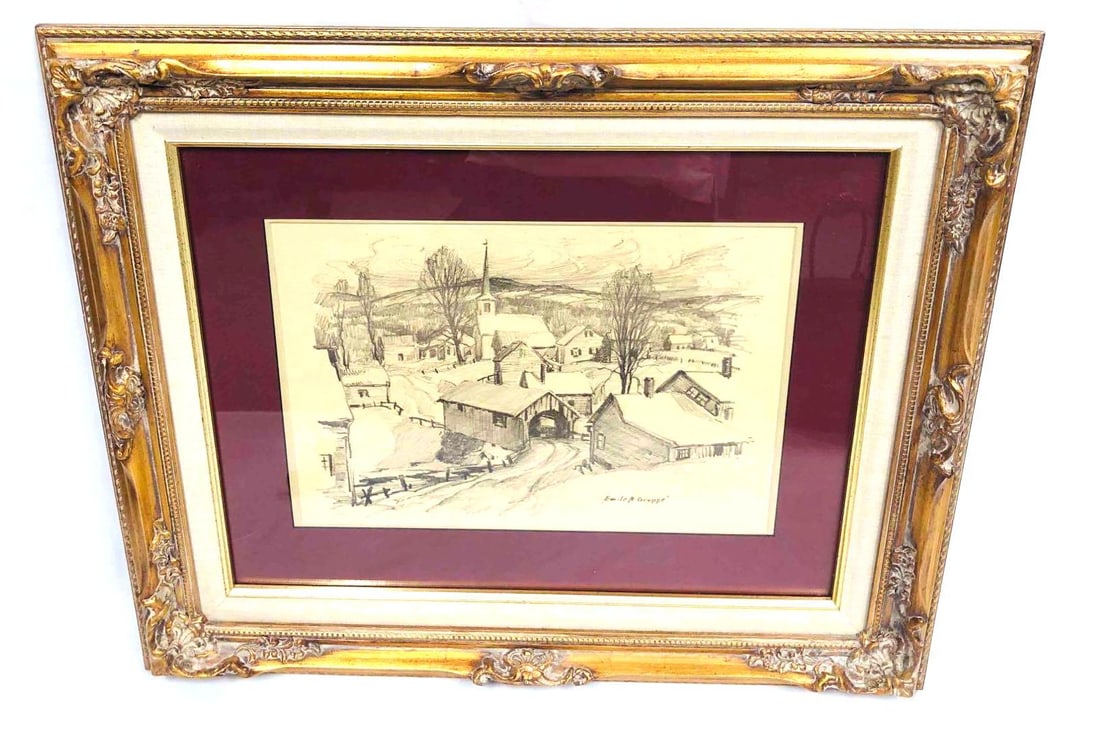 Signed & Framed Emile A. Gruppe Sketch (1 of 9)