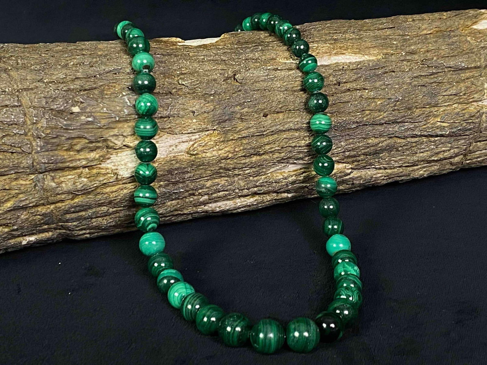 Designer Jay King Mine Finds Natural Green Malachite Stone Beaded Necklace (1 of 7)