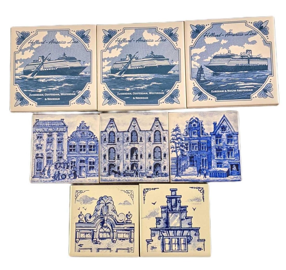 Eight Ceramic Tile Holland America Line Tiles (1 of 4)