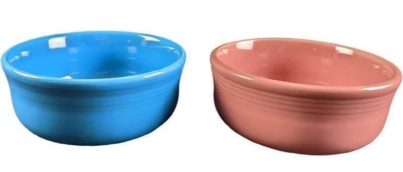 Two Blue & Pink Fiestaware Chowder Bowls (1 of 7)