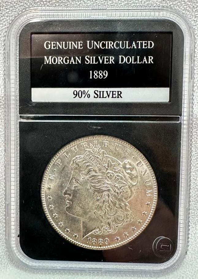 1889 P Morgan Silver Dollar Uncirculated (1 of 2)