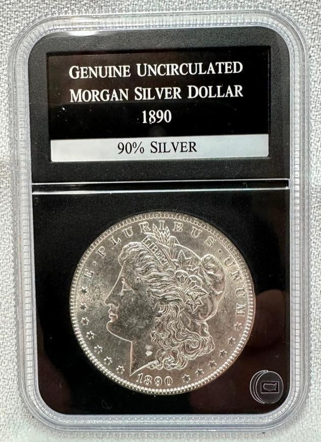 1890 P Morgan Silver Dollar Uncirculated (1 of 2)