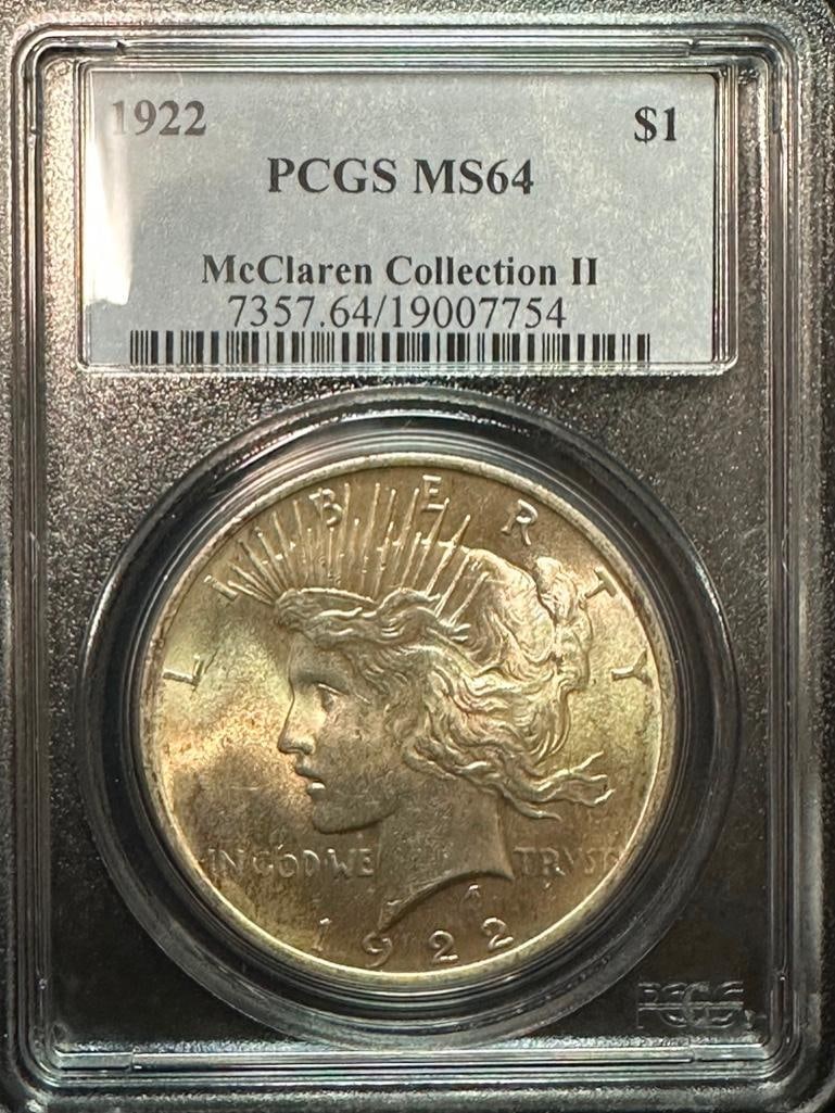 1922 P Silver Peace Dollar - McClaren II - MS64 (1 of 2)