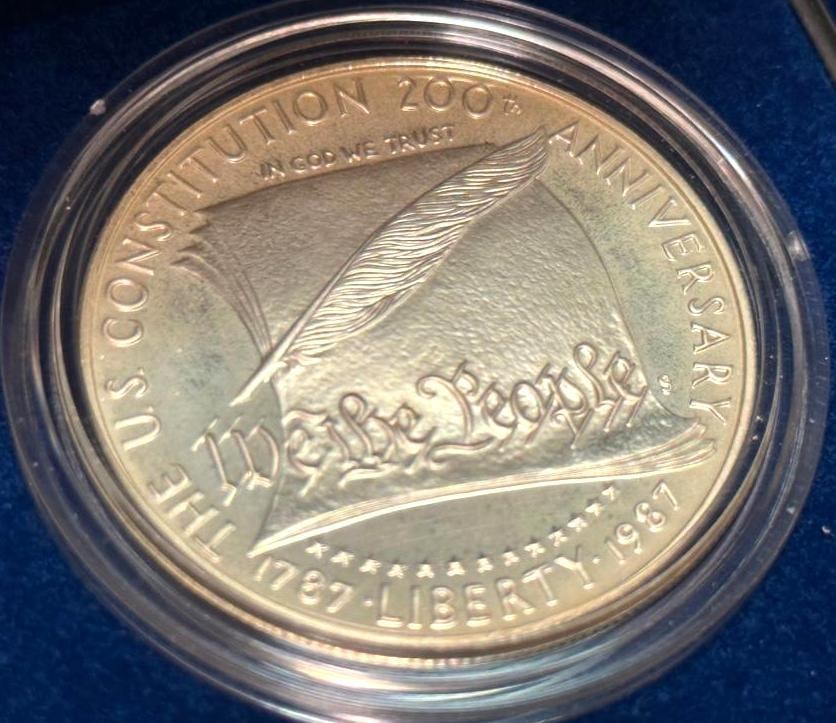 1987 Constitution Silver Dollar, COA & Box (1 of 3)