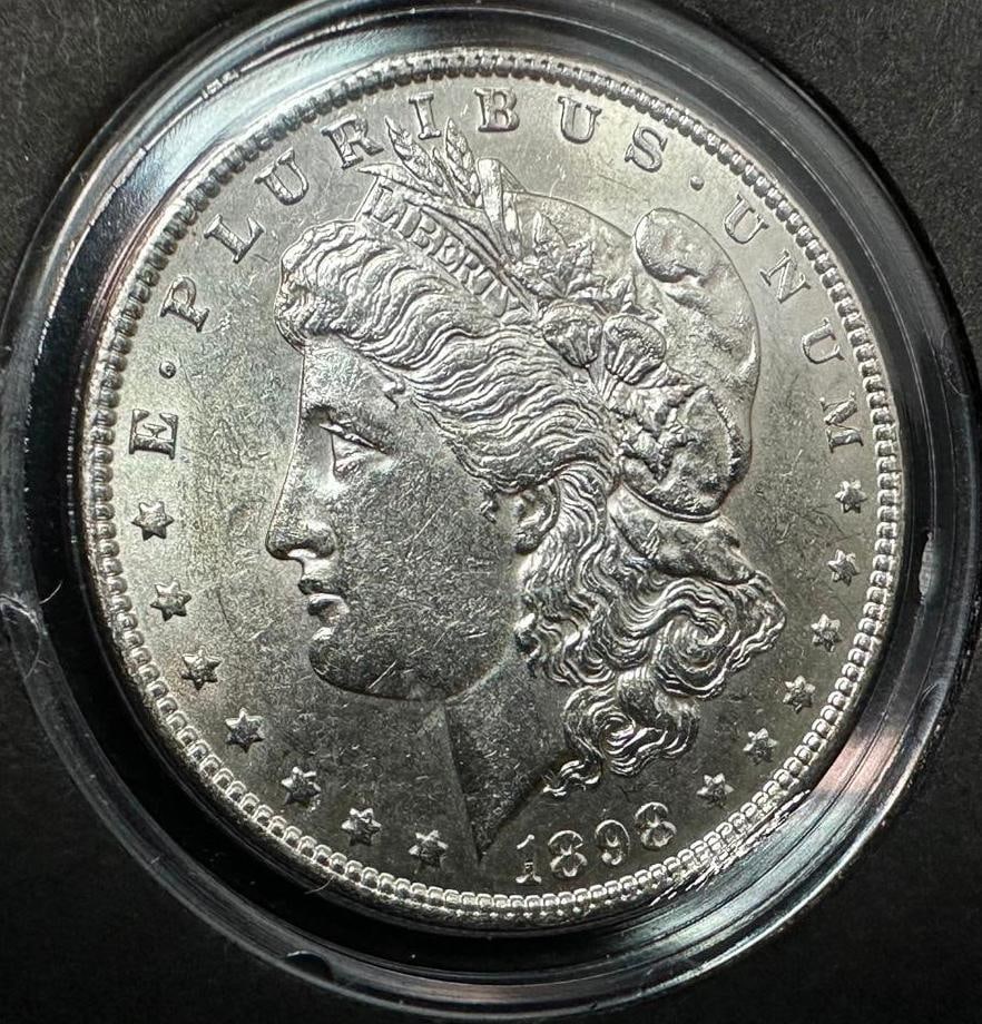 1898 P Morgan Silver Dollar AU (1 of 2)