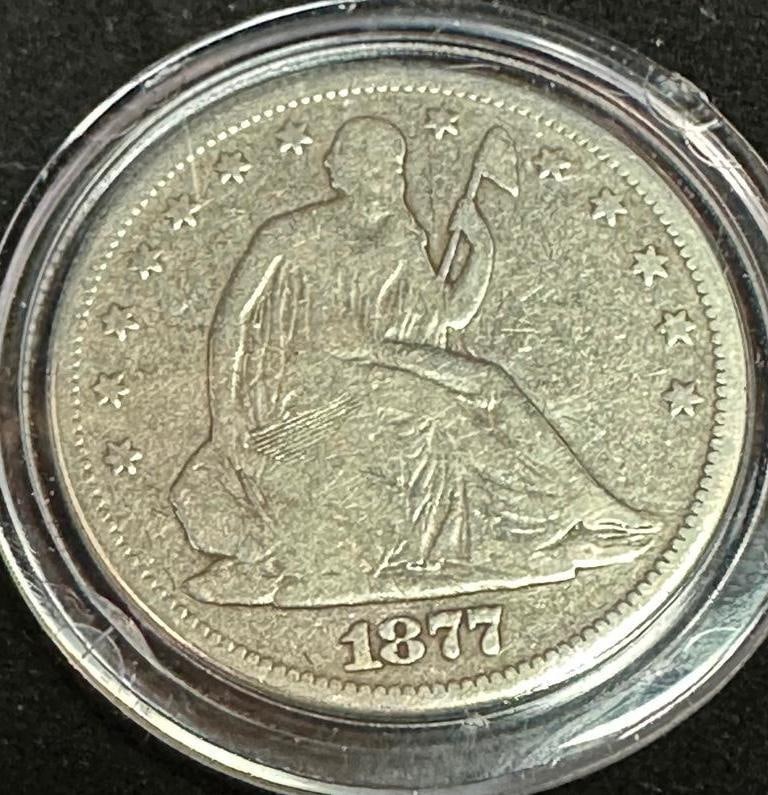 1877 Silver Half Dollar Seated Liberty (1 of 2)