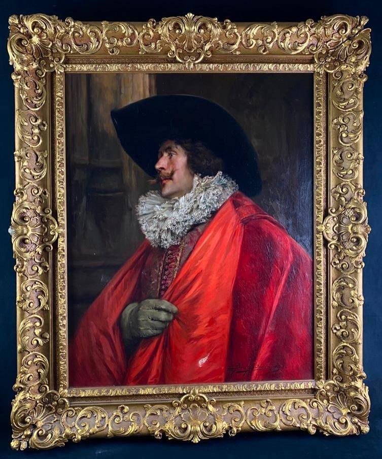 Alex de Andreis Oil on Canvas - Cavalier: Alex de Andreis Oil on Canvas - Cavalier Original oil painting on canvas by Alex de Andreis, featuring one of his classic subjects, a cavalier. De Andreis started his career as a court painter in Eur