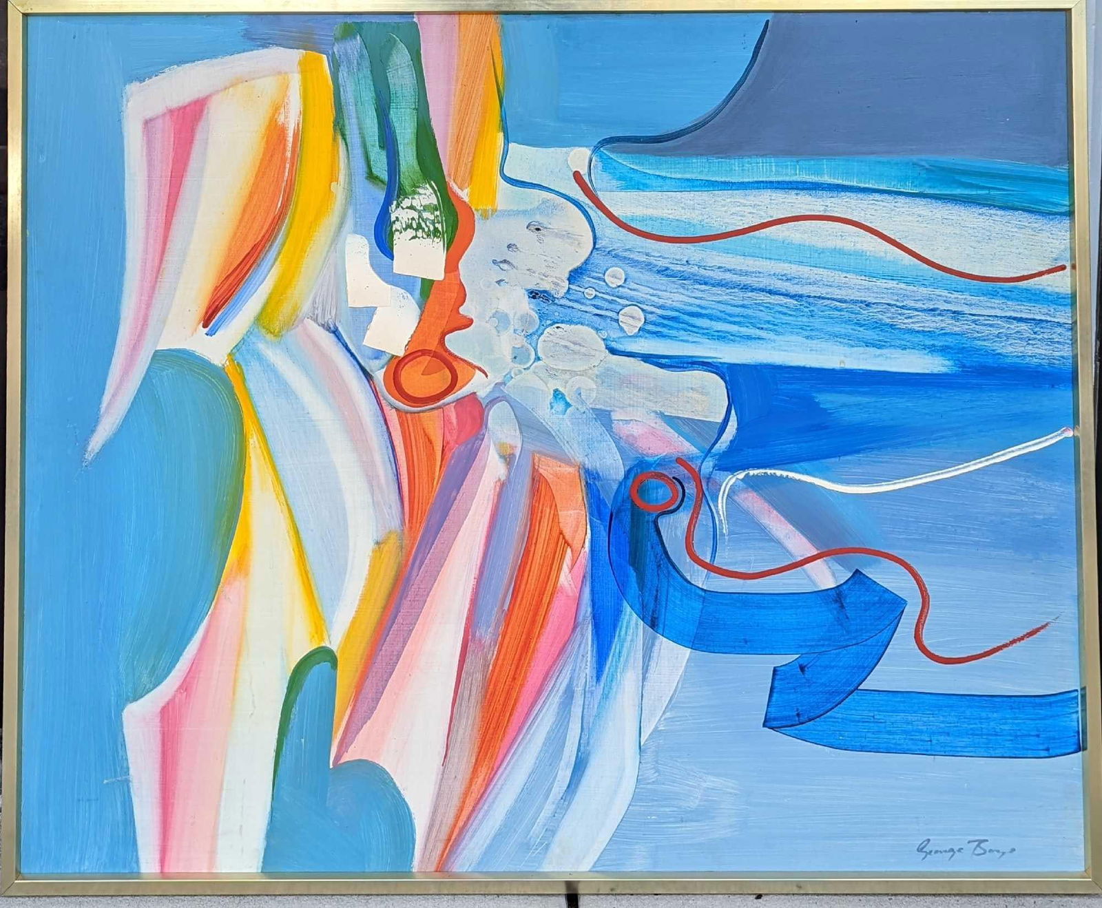 Framed George Boys Abstract Composition Mixed Media (1 of 8)