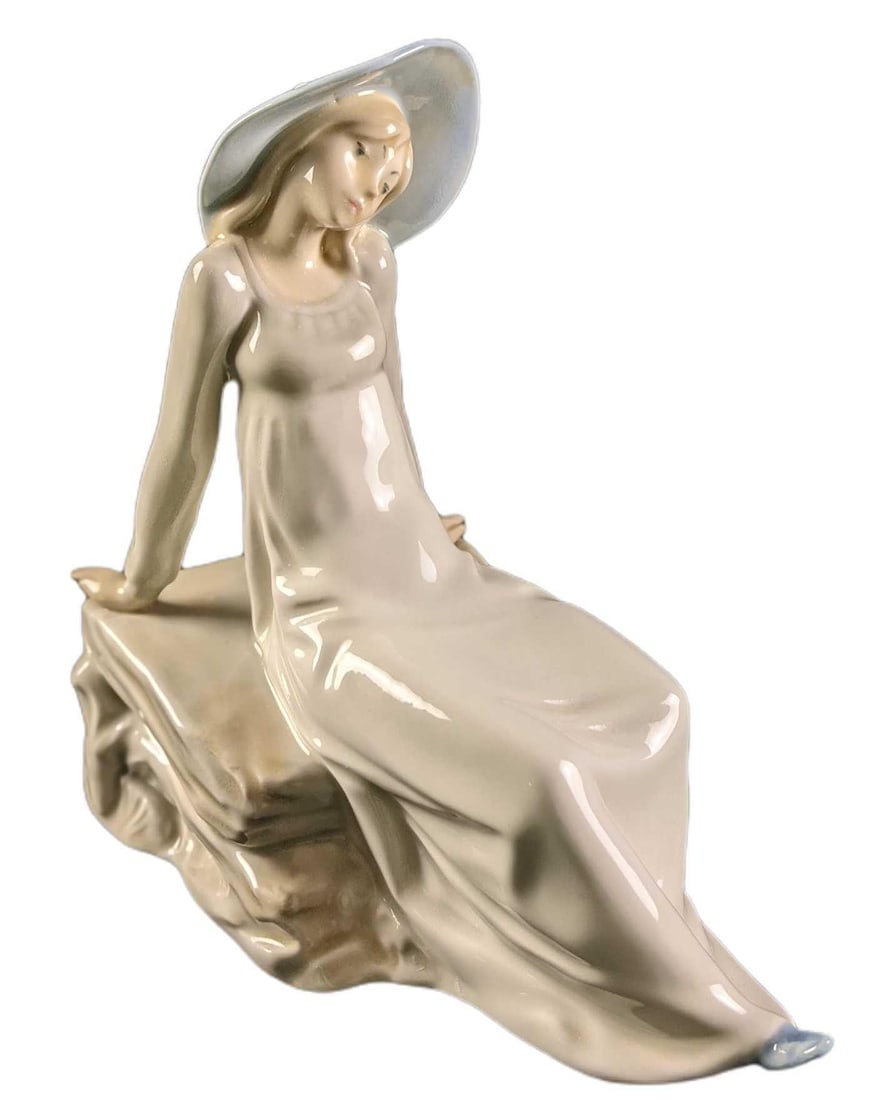 Castilla Porcelain Woman With Hand On Rock Figurine (1 of 8)