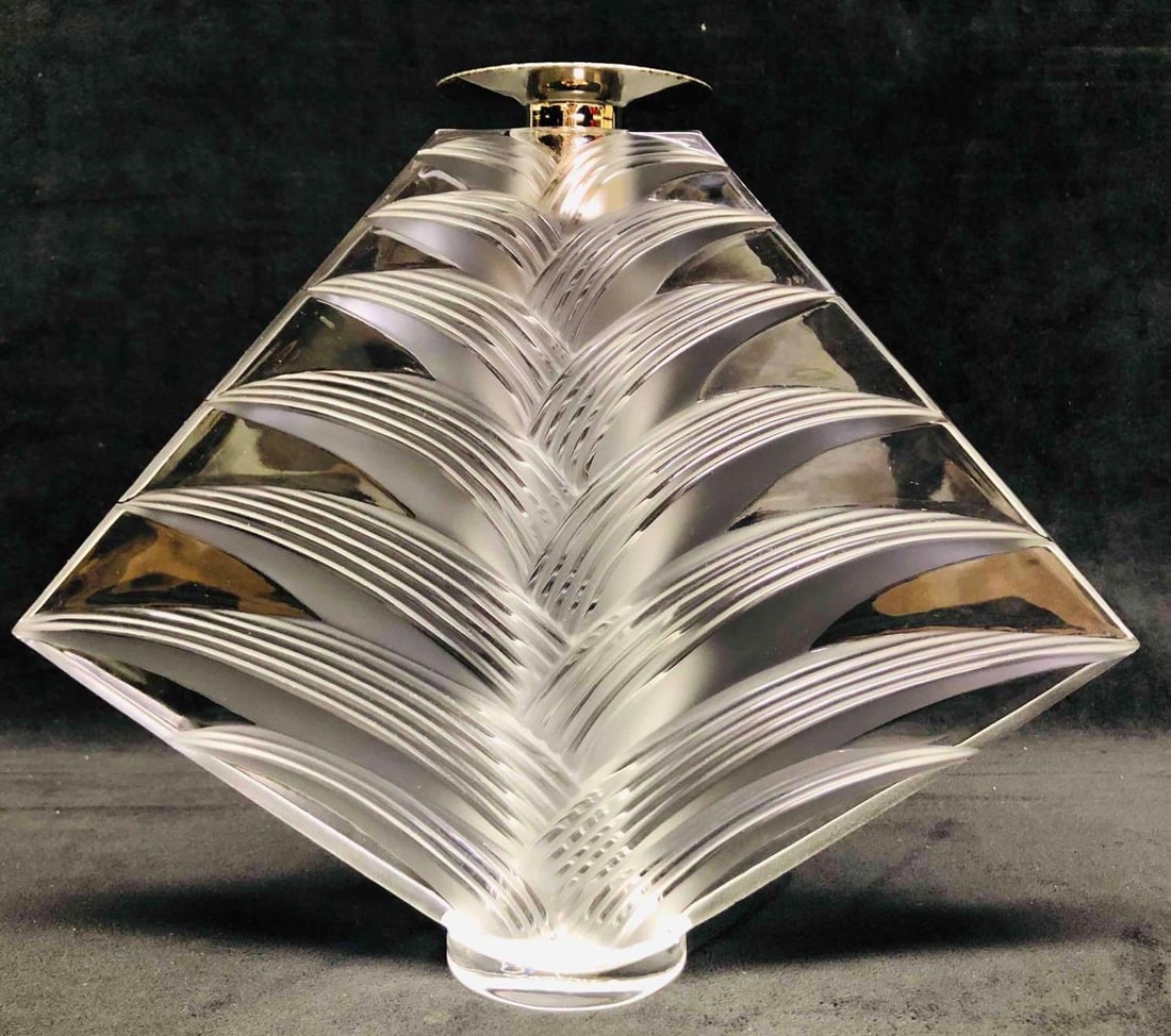 Signed Lalique Ravelana Crystal Candlestick (1 of 12)