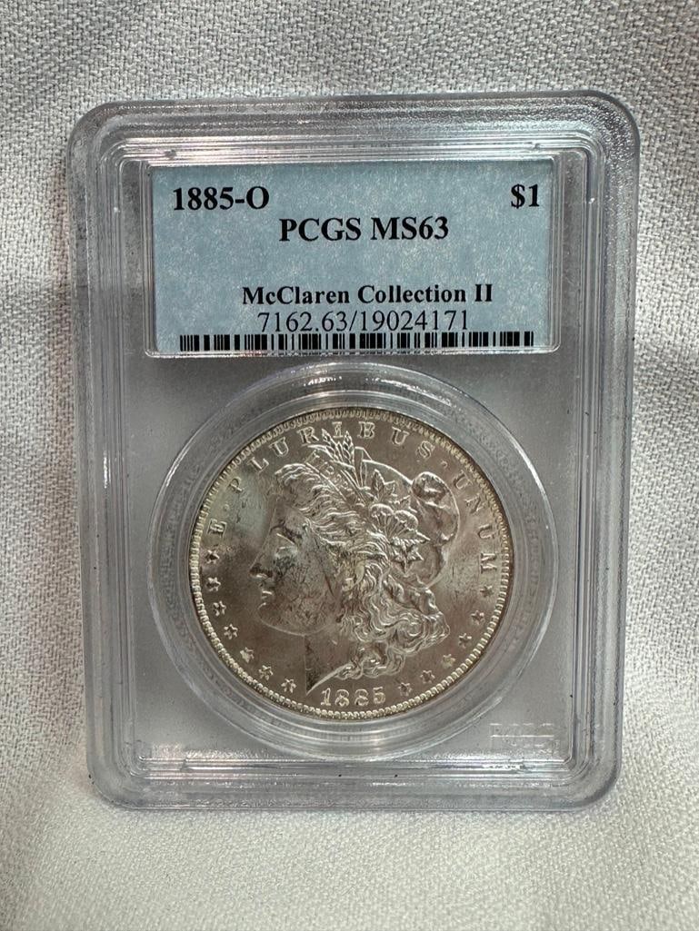 1885 O Morgan Silver Dollar PCGS MS63 (1 of 2)