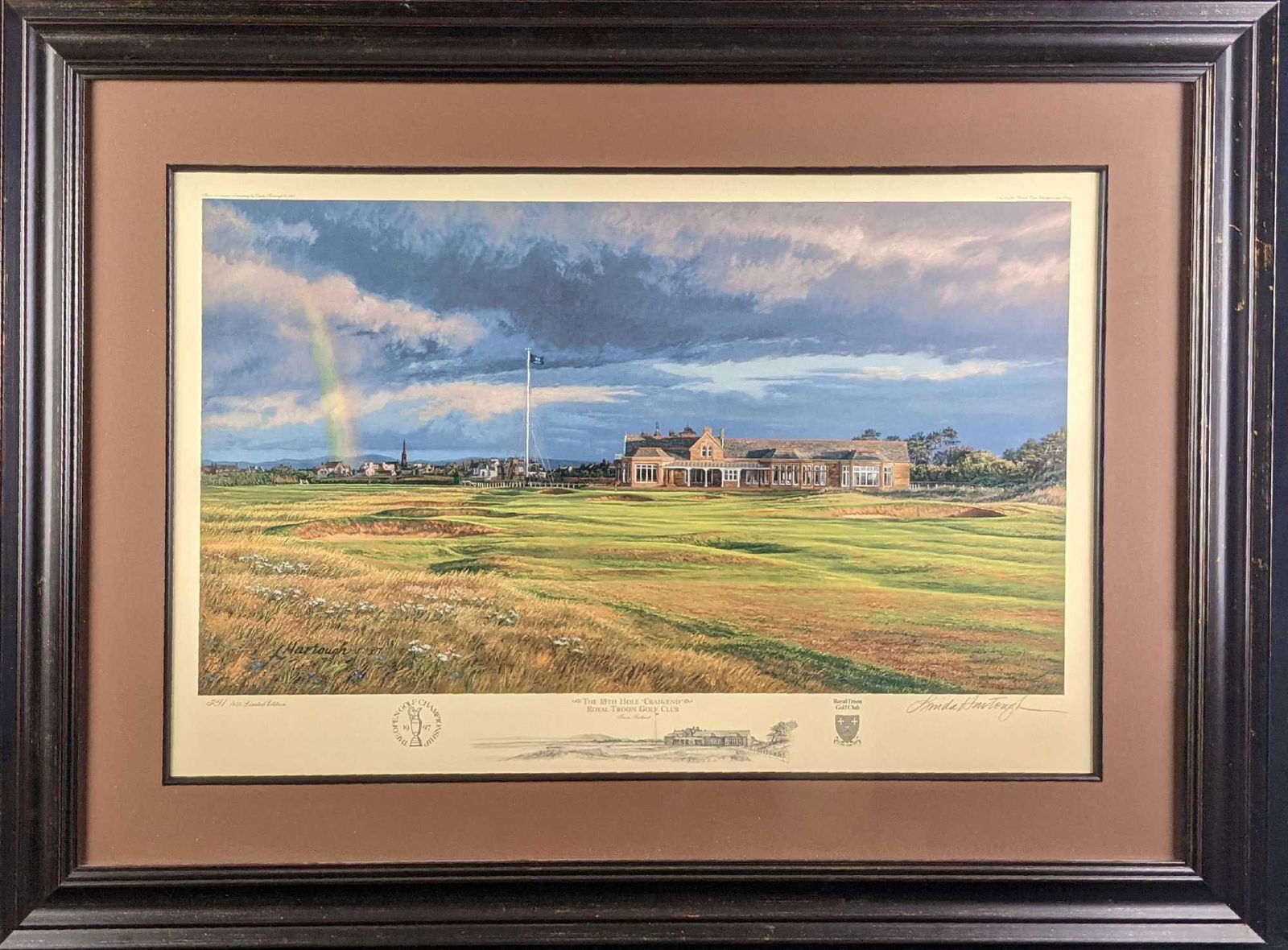 Framed Linda Hartough LE Litho Royal Troon Golf Club Craigend (1 of 9)