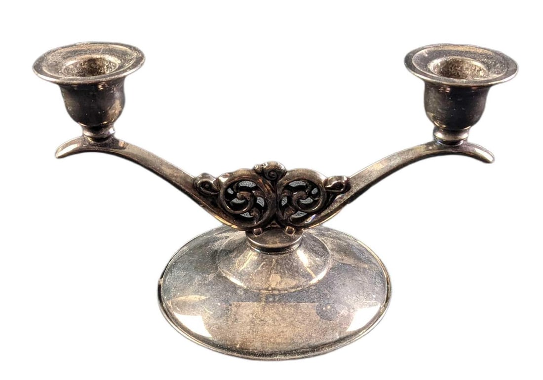 Vintage Oneida Silver Plated Double Taper Candle Holder (1 of 5)