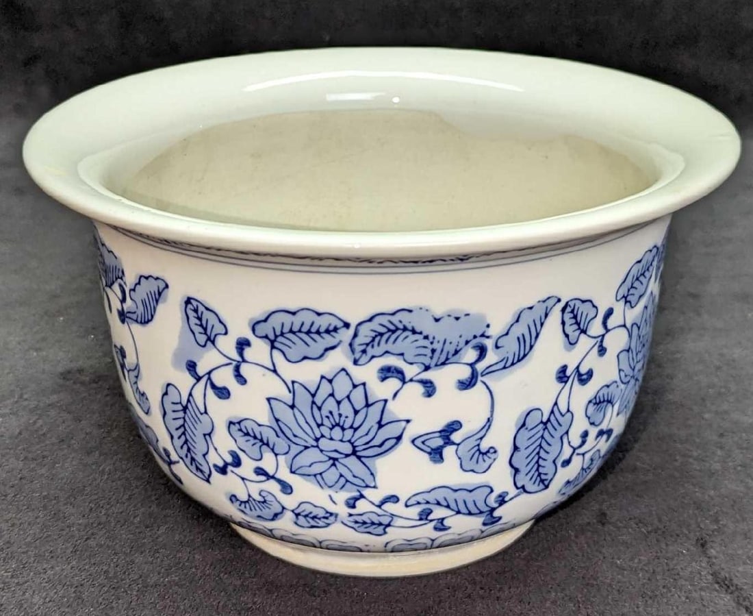 Vintage Blue & White Ceramic Planter Pots (1 of 7)