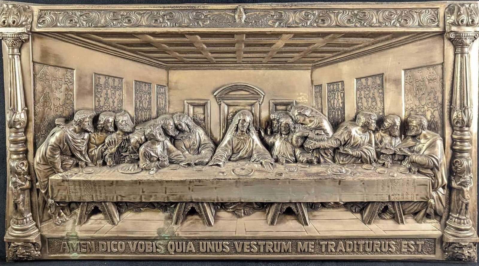 Vintage Silver Plated M. Registrado Last Supper Relief (1 of 8)