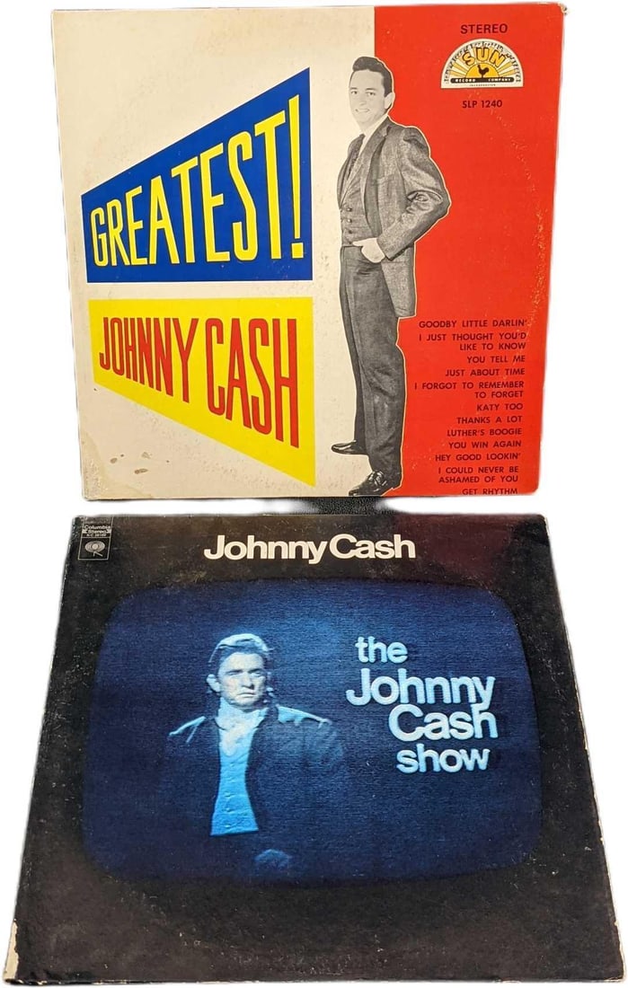 Two Vintage Johnny Cash LP Records (1 of 6)