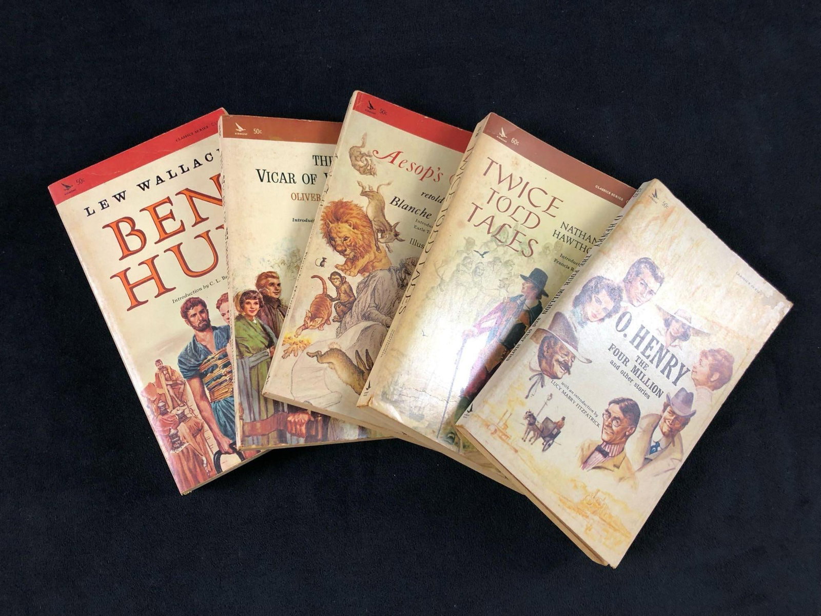 Lot of 5 Vintage Paperback O.Henry Twice Told Tales Ben Hur Aesop (1 of 11)