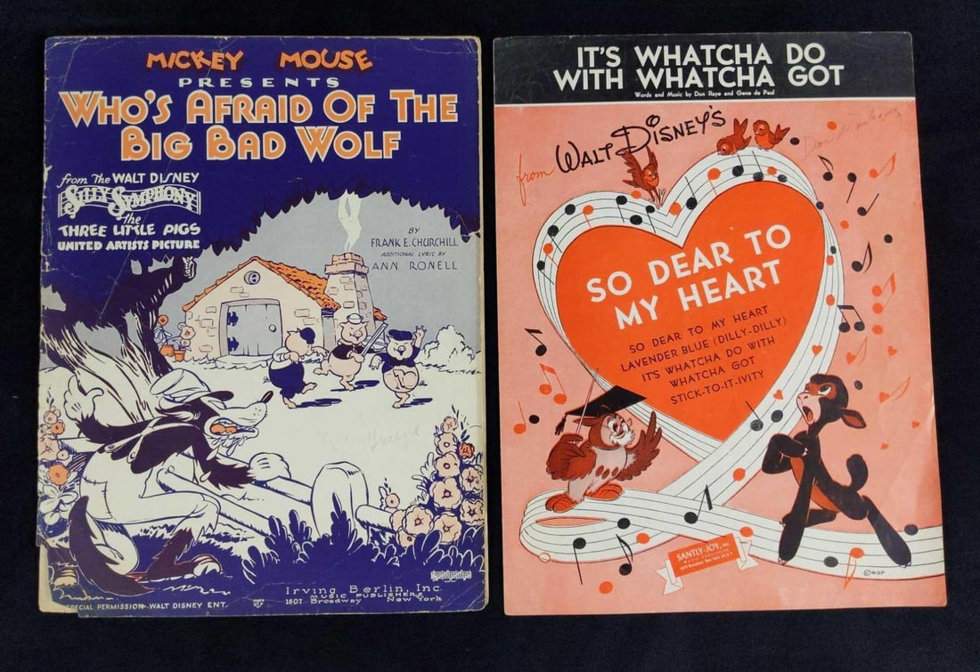 2 Vintage Disney Sheet Music Big Bad Wolf (1 of 8)