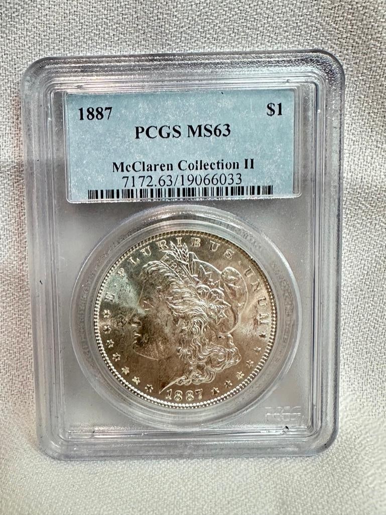 1887 P Morgan Silver Dollar PCGS MS63 (1 of 2)