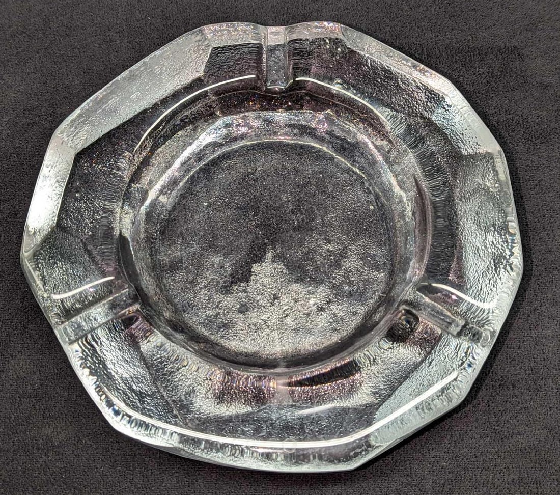 Vintage Heavy Glass Ashtray (1 of 5)