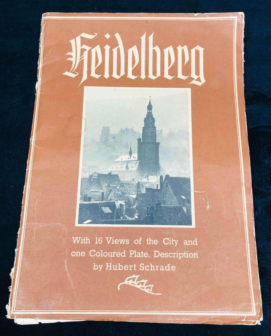 Heidelberg With 16 Views Of The City & Coloured Plate Description By Hubert Schrade: This lot contains Heidelberg With 16 Views Of The City & Coloured Plate Description By Hubert Schrade. It is approx 13 1/2" x 9 3/4" and it weighs about 0.7lbs. Overall the Book Of Coloure