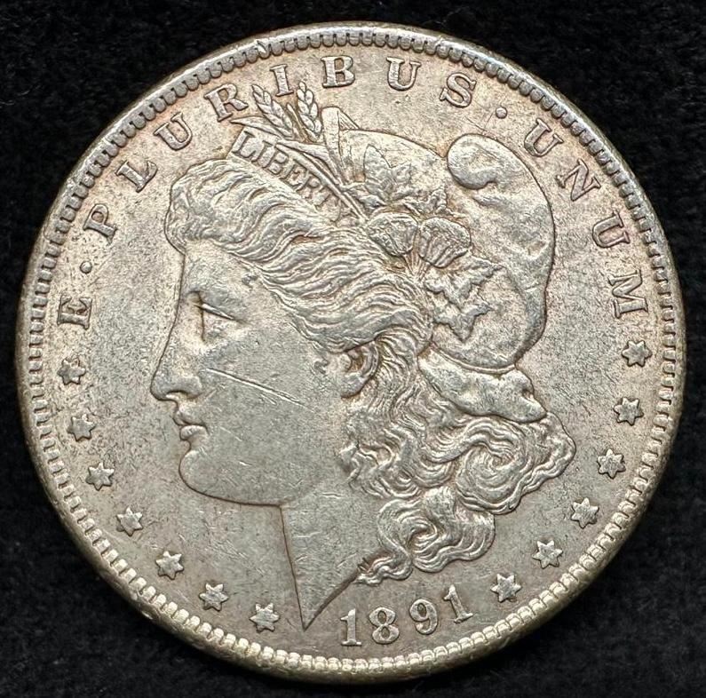 1891 S Morgan Silver Dollar AU (1 of 2)