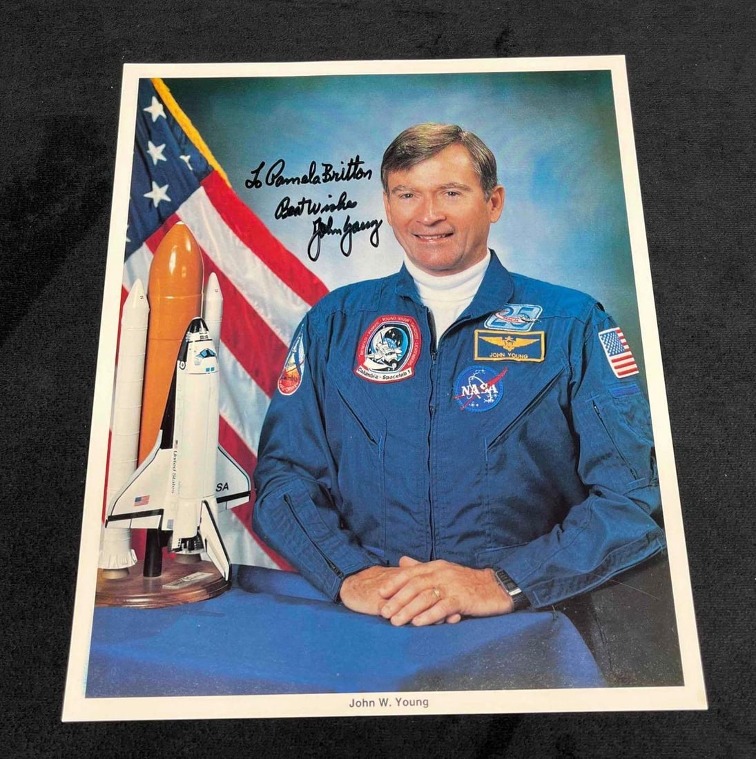 Signed & Inscribed Photograph Of American Astronaut John W. Young "Blue Jumpsuit" (1930-2018) JB H25 (1 of 5)