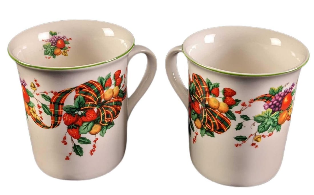 Two William James Stonewear Fruit & Grim Trim Mugs (1 of 10)