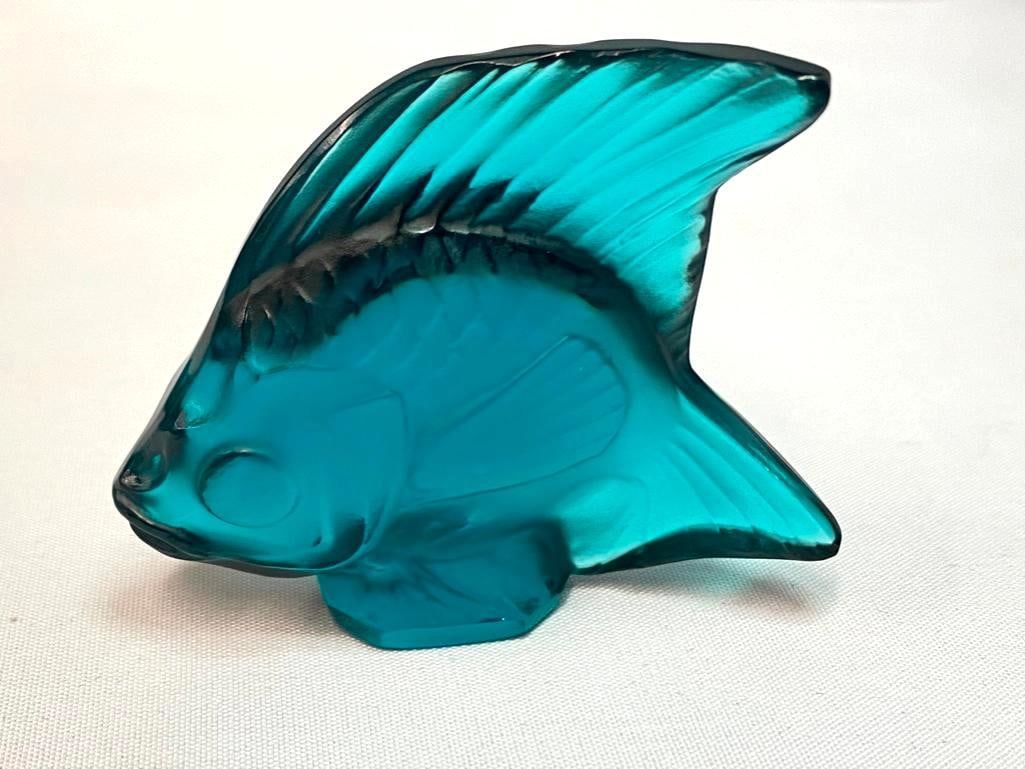 Lalique Fish Sculpture Turquoise (1 of 5)