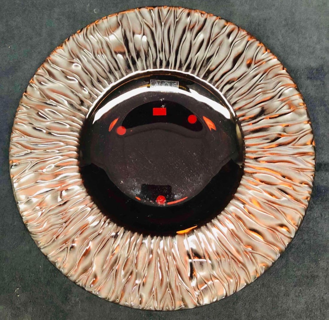 Large Vintage Signed Lalique Red Plate (1 of 9)