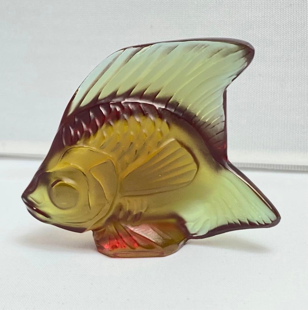 Lalique Fish Sculpture Golden Red (1 of 3)