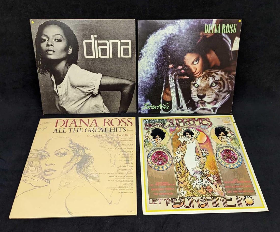 4 Diana Ross & The Supremes LPs: 4 Diana Ross & The Supremes LPs. This lot includes: (1) Diana Ross & The Supremes â€“ Let The Sunshine In. This was released by Motown Records. 1981. Reissue. (1) Diana Ross â€“ Eat