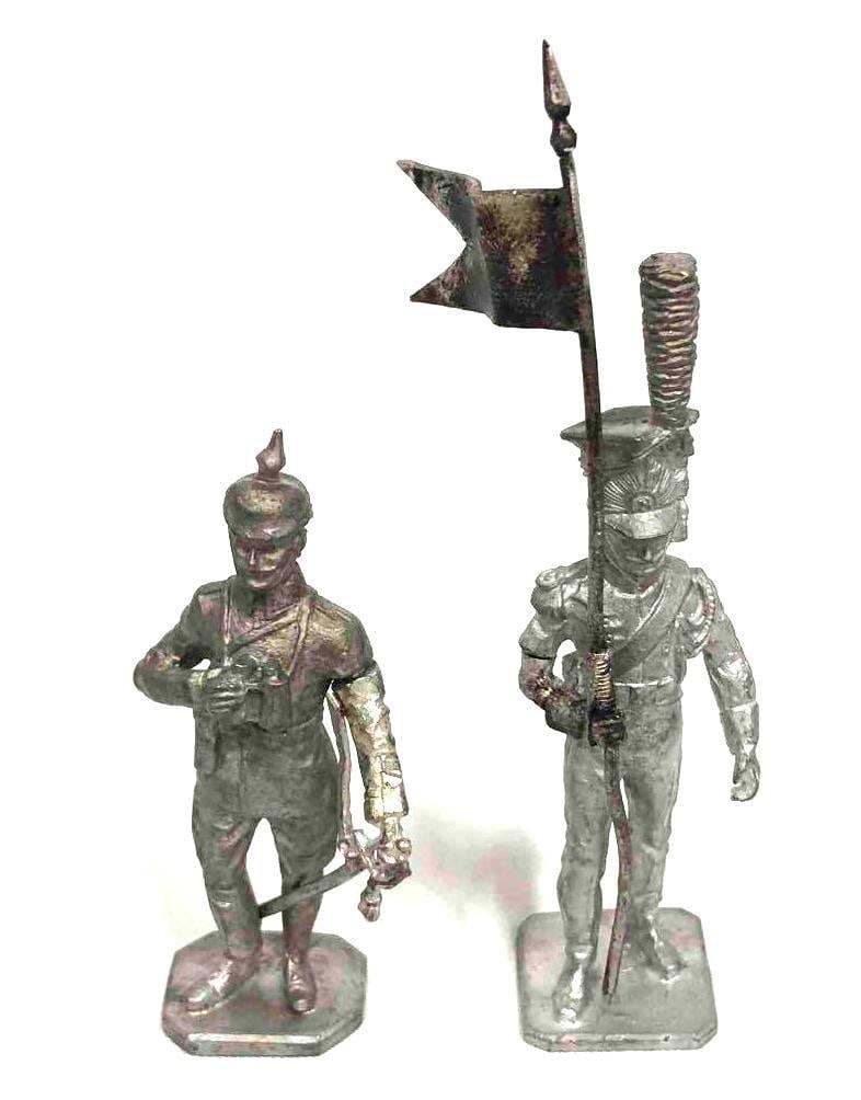 2 Tin/Metal Soldiers German Infantry Officer 1914 & 1st Polish Lancer 1812 (1 of 11)