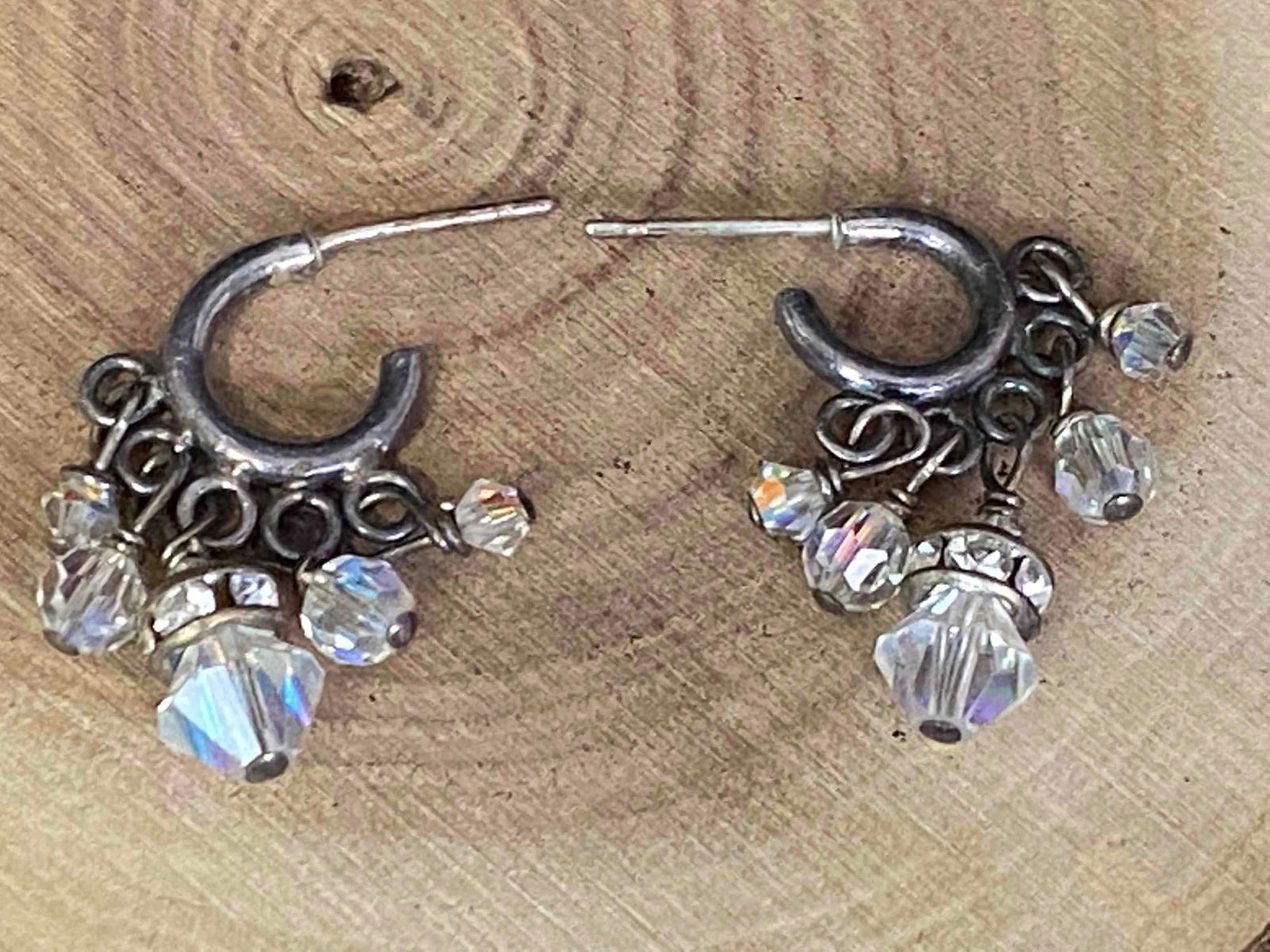 Vintage Small Sterling Crystal Chandelier Earrings (1 of 4)