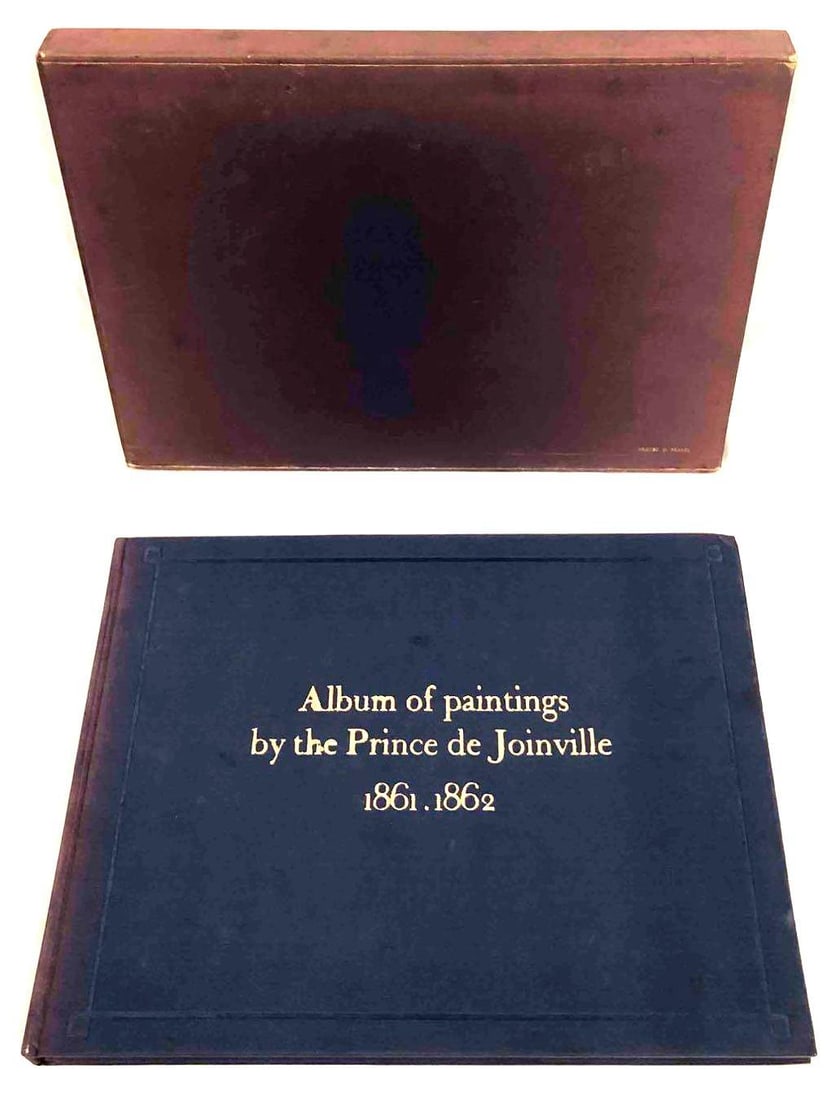 Album Of Paintings By The Prince De Joinville 1861.1862: This lot contains an Album of Paintings By The Prince De Joinville 1861.1862. The photo album is approx 13 1/4" x 10" x 1" and weighs about 3.2lbs. The album contains 20 prints with titles