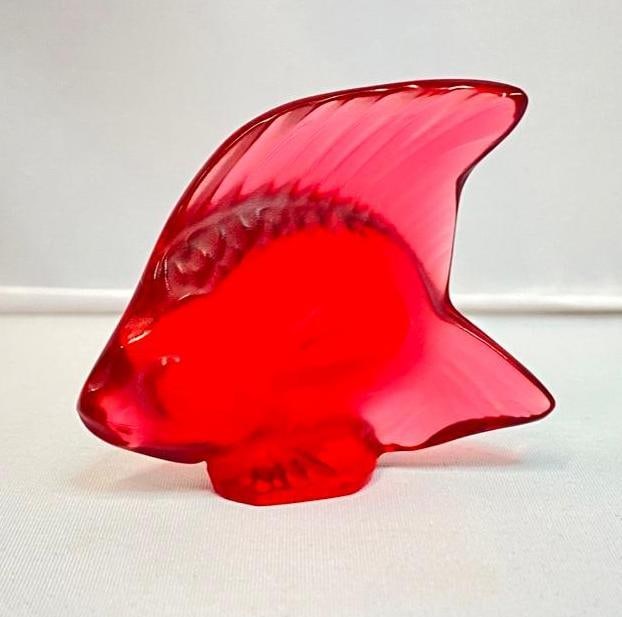 Lalique Fish Sculpture Red (1 of 5)