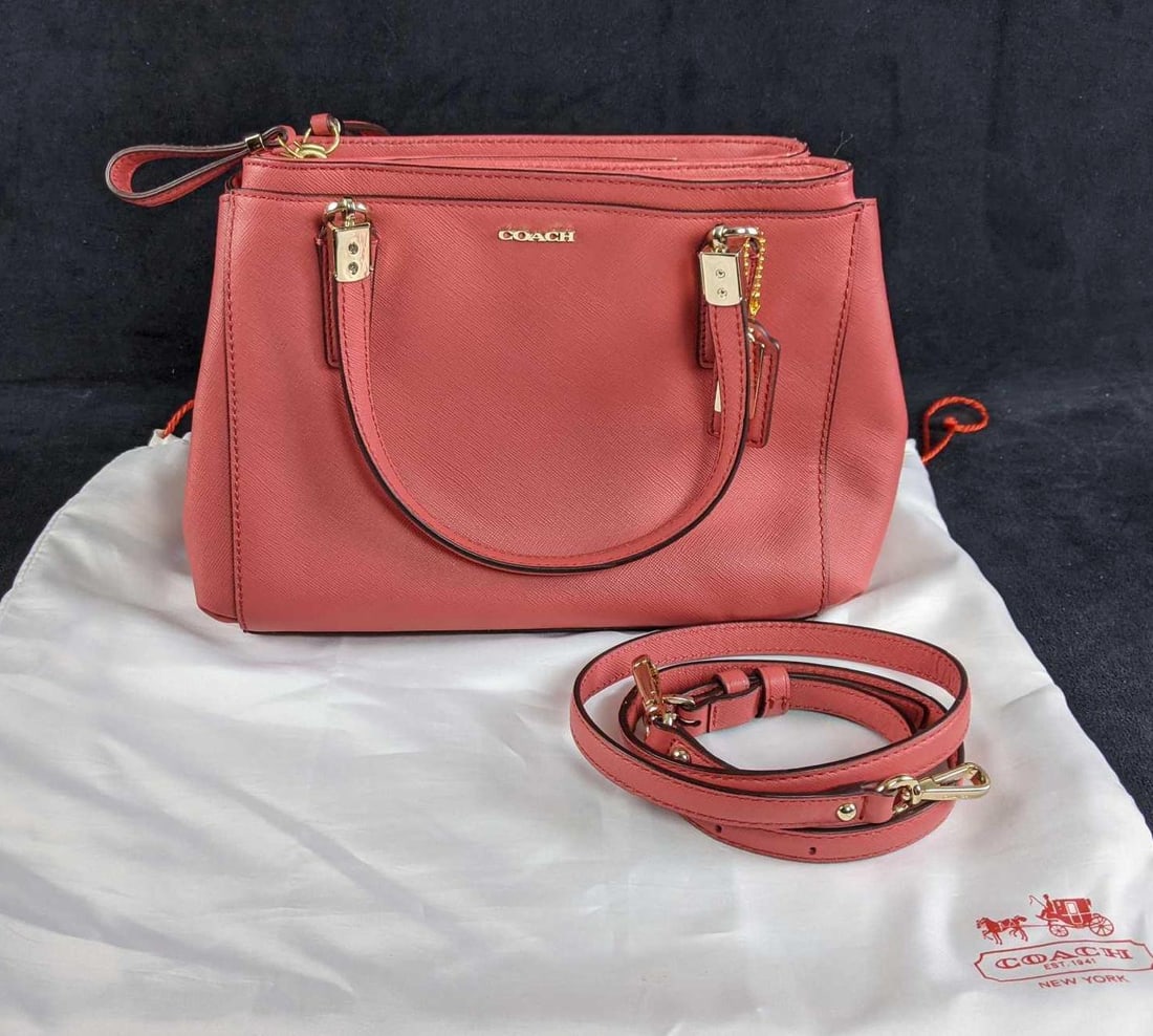 Authentic Leather Salmon Coach Purse (1 of 8)