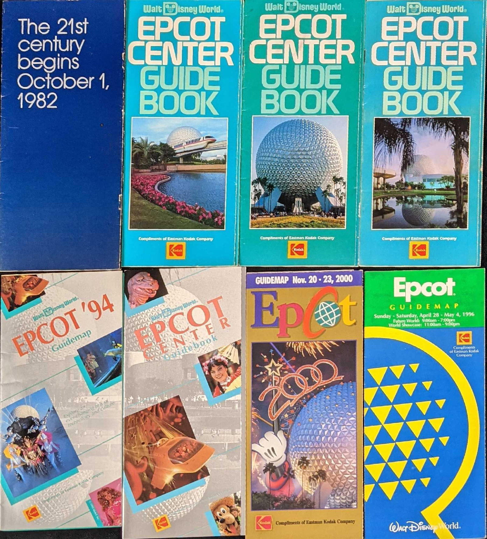 Eight Disney Epcot Guide Map Pamphlets (1 of 10)